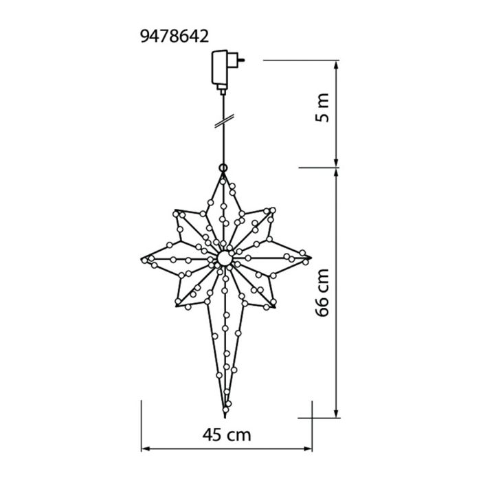 AIRAM MIKIO LED86 TÄHTIKEHYS 66 CM ULKO- JA SISÄKÄYTTÖÖN LÄMMIN