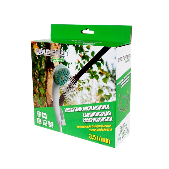 MAG-PRO GARDEN MÖKKISUIHKU LADATTAVA IPX8 VALKOINEN