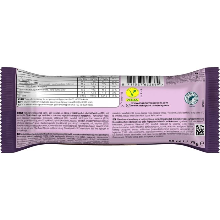 MAGNUM VEGAN CHILL BLUEBERRY COOKIE 70 G