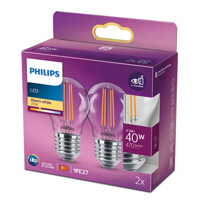 PHILIPS LED-LAMPPU 40W P45 E27 KIRKAS 470L 2700K