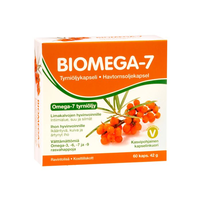BIOMEGA7 KYLMÄPURISTETTU TYRNIÖLJYKAPSELI 60 KPL