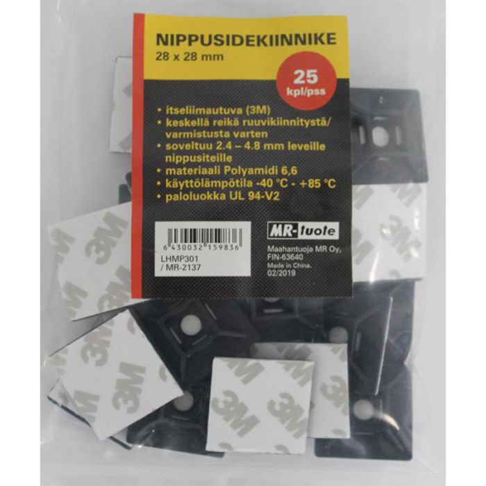 MR-TUOTE NIPPUSIDEKIINNIKE 28*28 MM 3M, 25 KPL