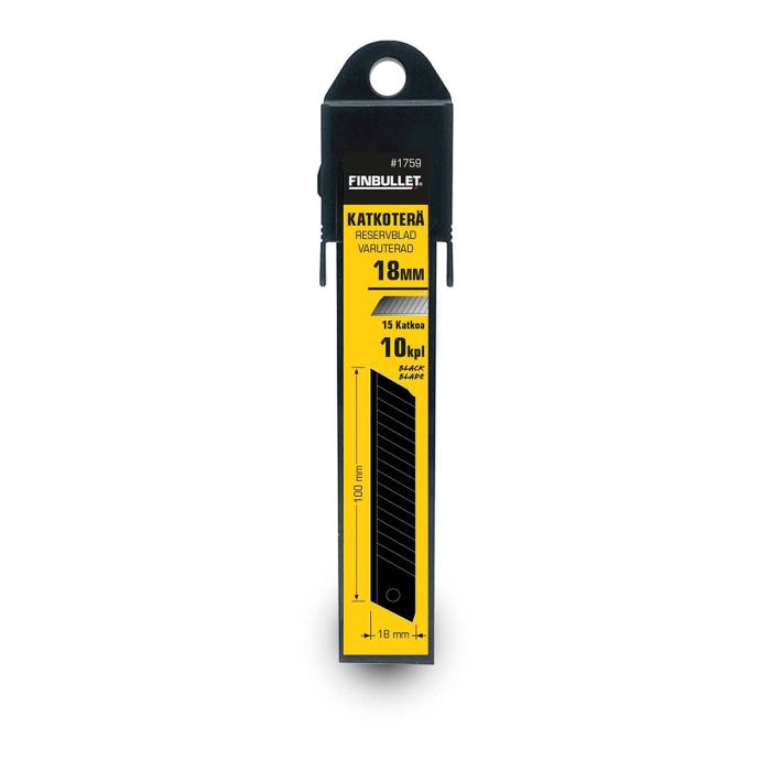 FINBULLET KATKOTERÄT MUSTA 18MM 10KPL