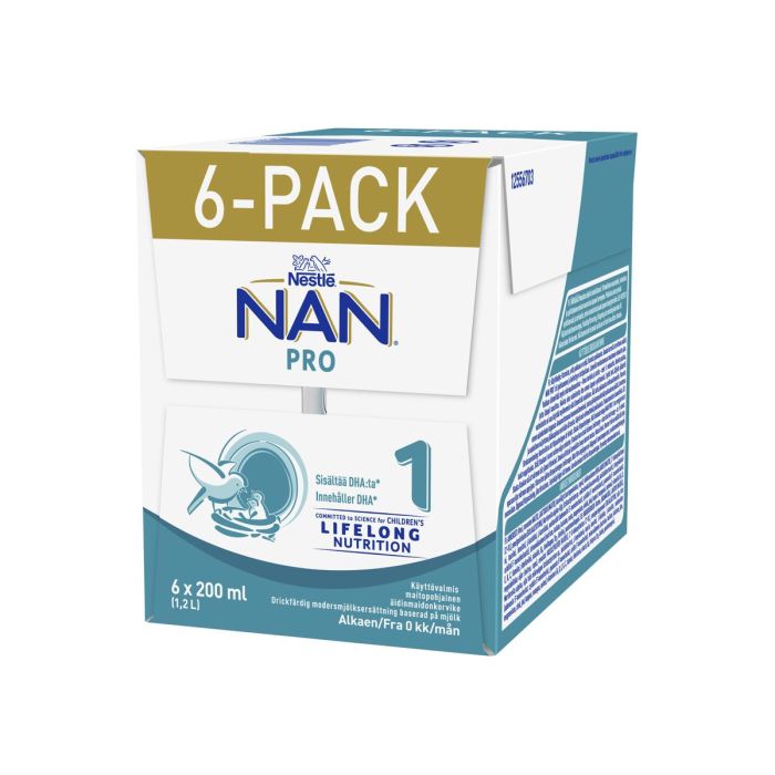 NESTLE NAN PRO 1 IDINMAIDON KORVIKE MONIPAKKAUS 6X200ML