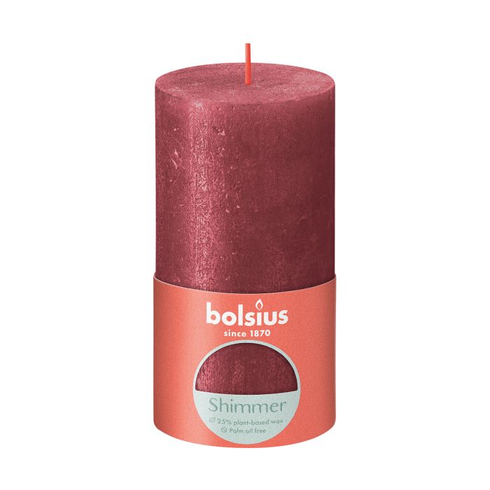 BOLSIUS PÖYTÄKYNTTILÄ METALLI 130/68 RED