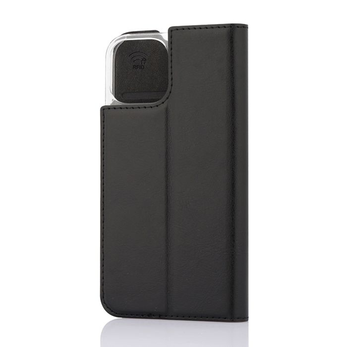 WAVE BOOK CASE, APPLE IPHONE 13 MINI, MUSTA