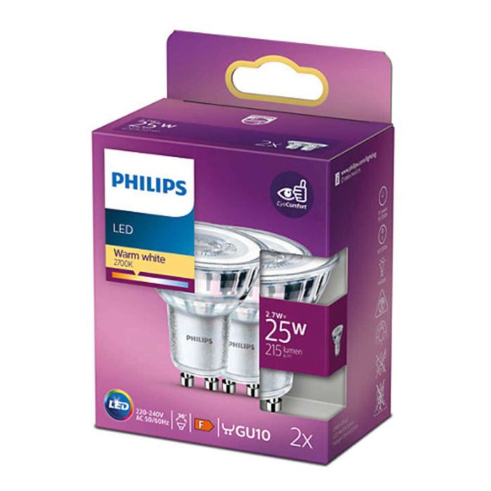 PHILIPS LED SPOTTILAMPPU 25W GU10 2KPL 215L 2700K
