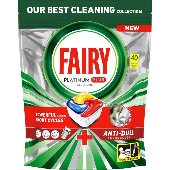 FAIRY PLATINUM PLUS, ALL IN ONE LEMON KONETISKITABLETIT 40 TABL 40  main product photo
