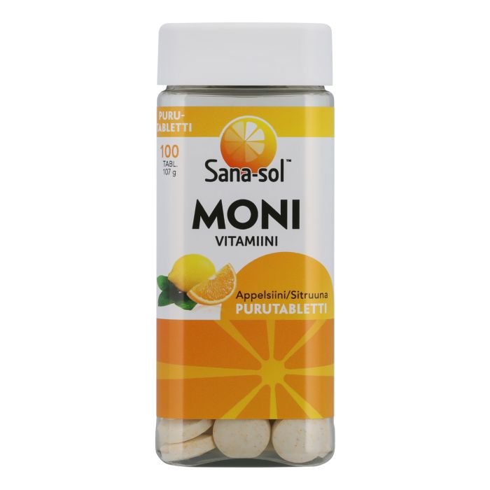 SANA-SOL MONIVITAMIINI PURUTAB APPELSIINI/SITRUUNA 100 KPL main product photo