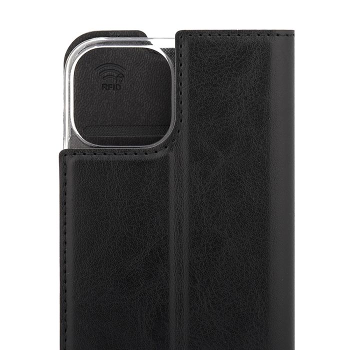 WAVE BOOK CASE, APPLE IPHONE 13 MINI, MUSTA