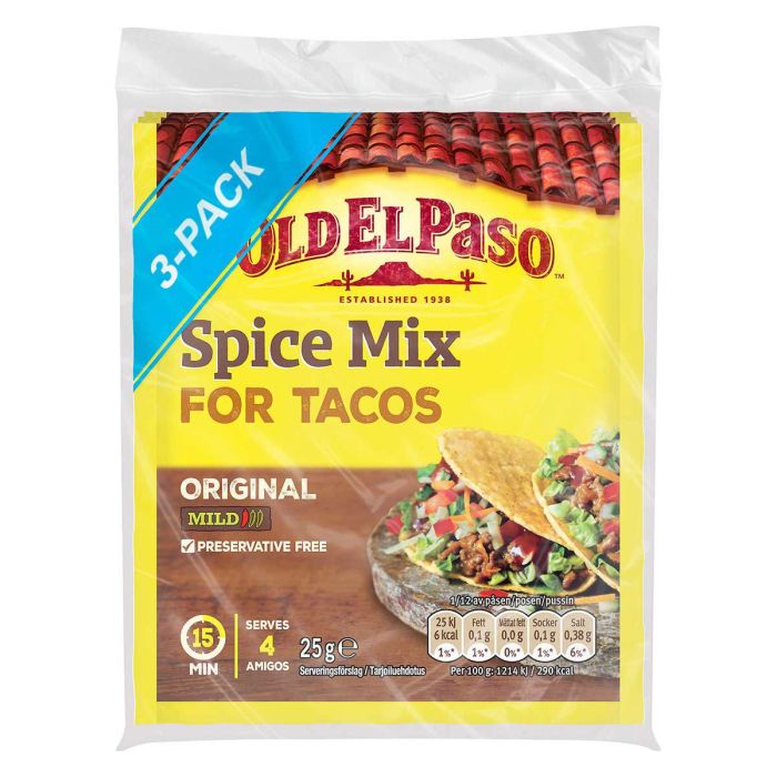 OLD EL PASO TACO SPICE MIX 3PACK 75 G