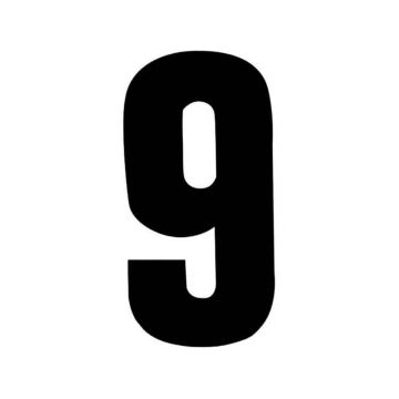 PISLA NUMEROTARRA 9 MUSTA 17CM