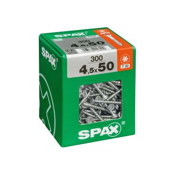 SPAX RUUVI TORX UPPOKANTA, OSAKIERRE WIROX 4,5X50 XXL 300KPL