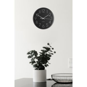 4LIVING SEINÄKELLO HOUR MUSTA 25 CM