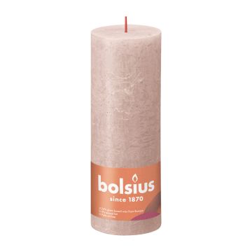 BOLSIUS PÖYTÄKYNTTILÄ 190/68 RUSTIC MISTY PINK