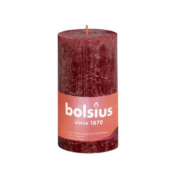 BOLSIUS PÖYTÄKYNTTILÄ 130/68 RUSTIC VELVET RED