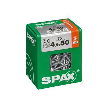 SPAX RUUVI TORX UPPOKANTA, OSAKIERRE WIROX 4,5X50 L 75KPL