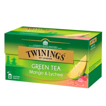 TWININGS VIHREÄ TEE MANGO-LITSI 25PS 50 G