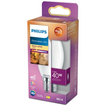 PHILIPS LED-LAMPPU 40W B35 E14 HUURRE 470L 2200-2700K