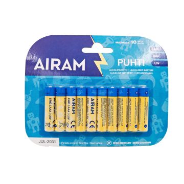 AIRAM PUHTI PARISTO AAA ALKALI LR03/10 KPL/PKT