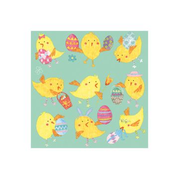 AMBIENTE LAUTASLIINA 25X25CM EASTER CHICKS MINT