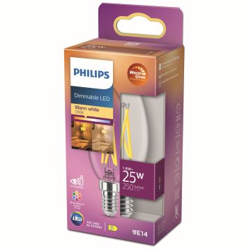 PHILIPS LED-LAMPPU 5W B35 E14 KIRKAS 250L 2200-2700K