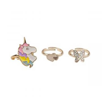 GREAT PRETENDERS BOUTIQUE BUTTERFLY & UNICORN RING, 3 PCS