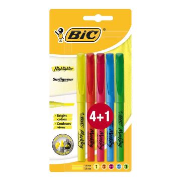 BIC HIGHLIGHTER KOROSTUSKYNÄ VÄRILAJITELMA 4+1KPL