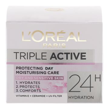 LOREAL TRIPLE ACTIVE SUOJAAVA KOSTEUSVOIDE KUIVALLE JA HERKÄLLE 5