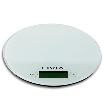 LIVIA KEITTIÖVAAKA PYÖREÄ VALKOINEN