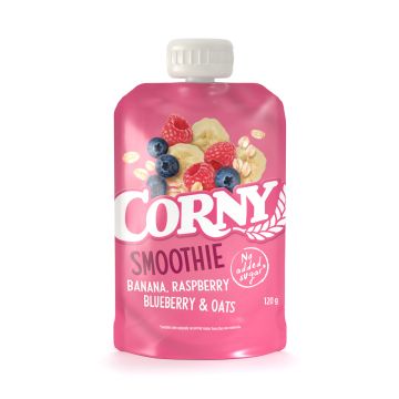 CORNY SMOOTHIE BANAANI, VADELMA, MUSTIKKA & KAURA 120 G
