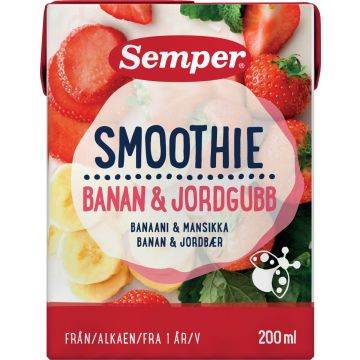 SEMPER SMOOTHIE BANAANI-MANSIKKA 1V 200 ML