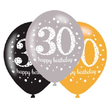 ILMAPALLO 28 CM 30 HAPPY BIRTHDAY 6 KPL/PSS