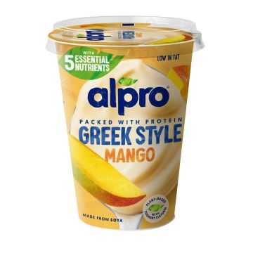 ALPRO GREEK STYLE SOIJAVALMISTE MANGO 400 G