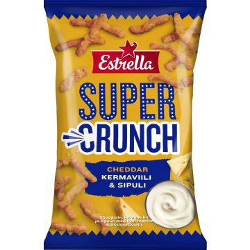 ESTRELLA ESTRELLA SUPER CRUNCH CHEDDAR, KERMAVIILI & SIPULI 175 G