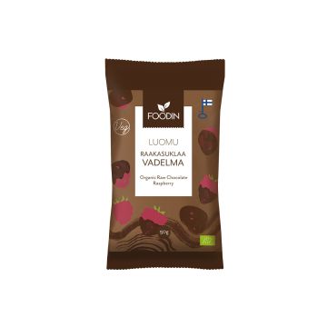 FOODIN RAAKASUKLAAKUORRUTETTU KOTIMAINEN VADELMA 50 G