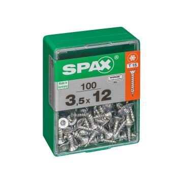 SPAX RUUVI TORX UPPOKANTA, KOKOKIERRE WIROX 3,5X12 M 100KPL