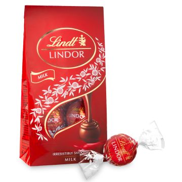 LINDT LINDOR MAITOSUKLAAKUULAT 137 G
