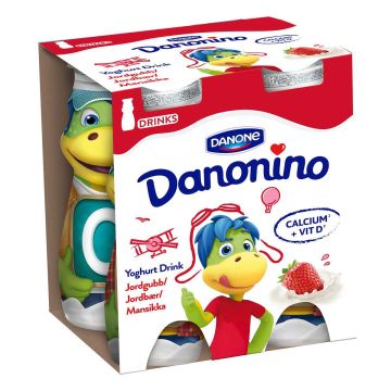 DANONE DANONINO JOGURTTIJUOMA MANSIKKA 4*100G 400 G