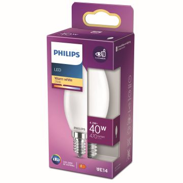 PHILIPS LED-LAMPPU 40W B35 E14 HUURRE 470L 2700K