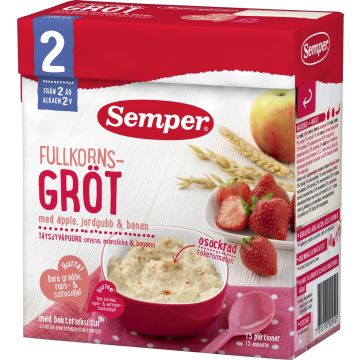 SEMPER TÄYSJYVÄPUURO OMENA& MANSIKKA 2V 470 G