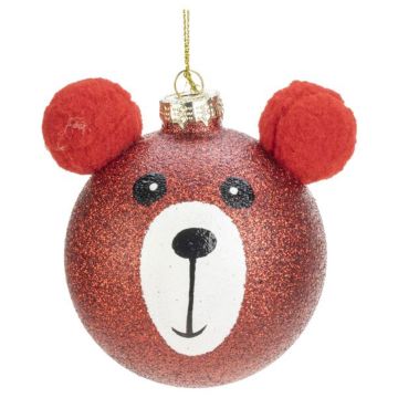 WEISTE LASIPALLO 8CM PUNAINEN NALLUKKA, KULTA KORVAT WEISTE LASIPALLO 8CM PUNAINEN NALLUKKA, KULTA KORVAT