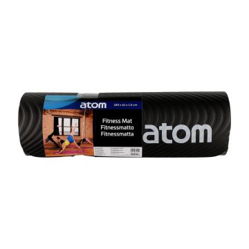 ATOM FITNESSMATTO KANTOHIHNALLA 15MM MUSTA