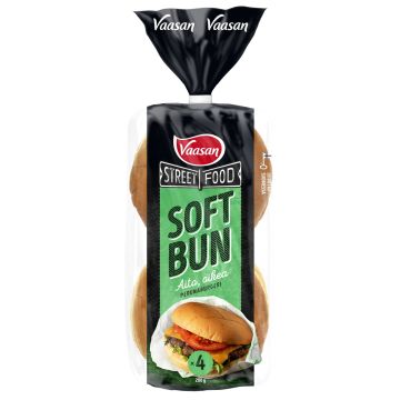 VAASAN STREET FOOD SOFT BUN PERUNABURGERI 4KPL 280 G