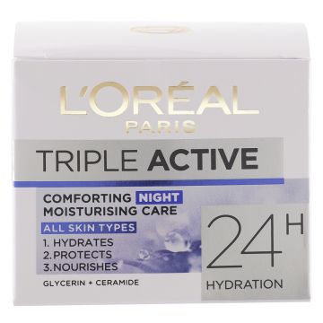 LOREAL TRIPLE ACTIVE KOSTEUTTAVA YÖVOIDE 50 ML