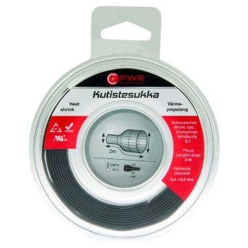 C-PWR KUTISTESUKKA 6,4-3,2MM MUSTA 2M