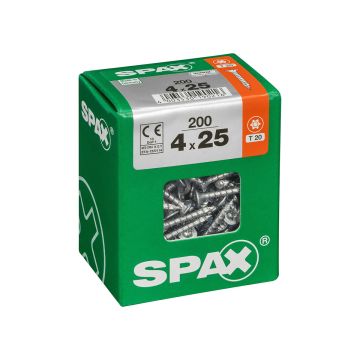 SPAX RUUVI TORX UPPOKANTA, KOKOKIERRE WIROX 4X25 L 200KPL