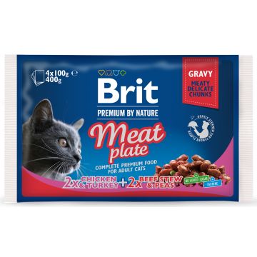 BRIT PREMIUM CAT ANNOSP. ADULT MEAT PLATE 4*100G 400 G