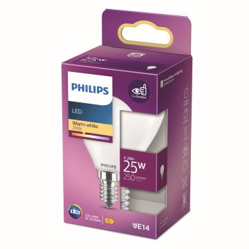 PHILIPS LED-LAMPPU 25W P45 E14 HUURRE 250L 2700K
