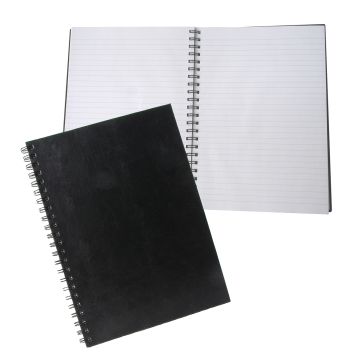 VIIVAKIRJA A4, 160 SIVUA, KIERRESELKÄ, KOVAKANTINEN, MUSTA